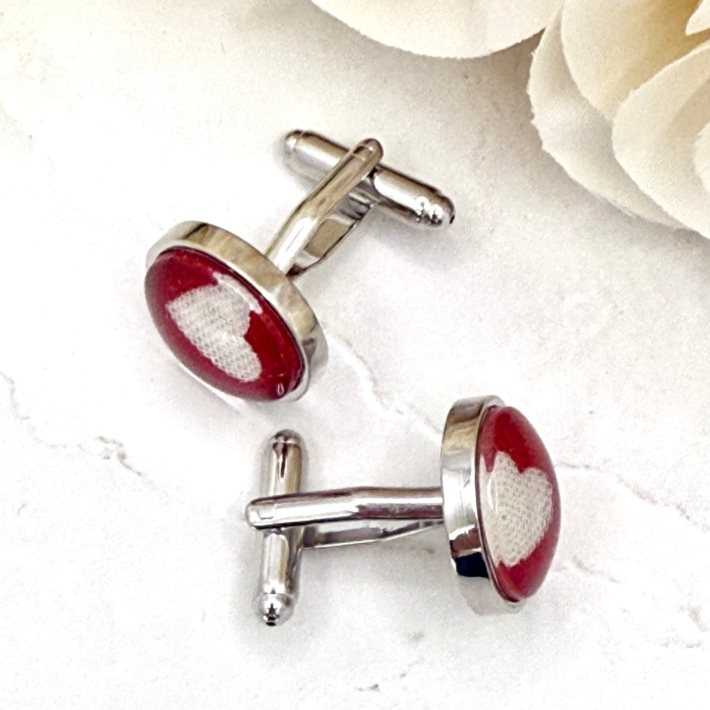 Cotton 2nd Anniversary Cufflinks Handmade