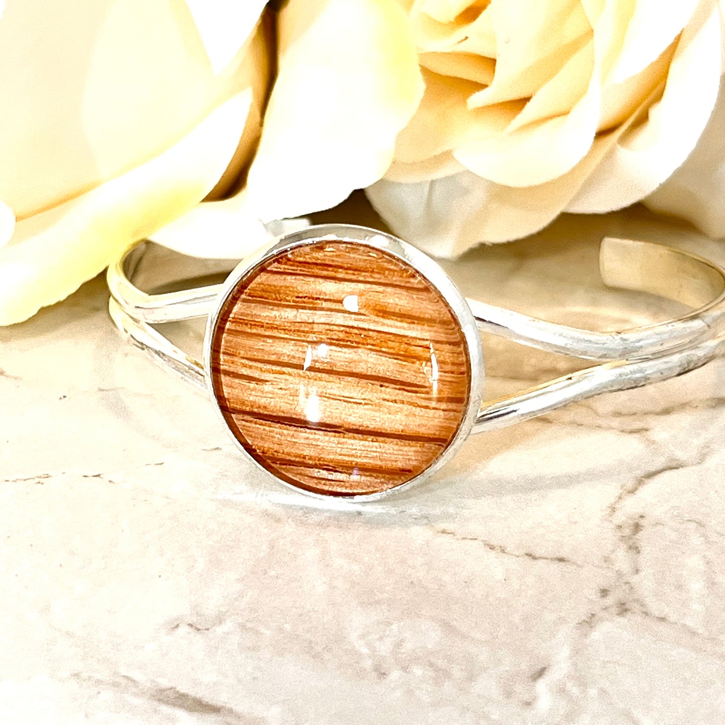 Wood 5th Anniversary Bangle Bracelet Handmade