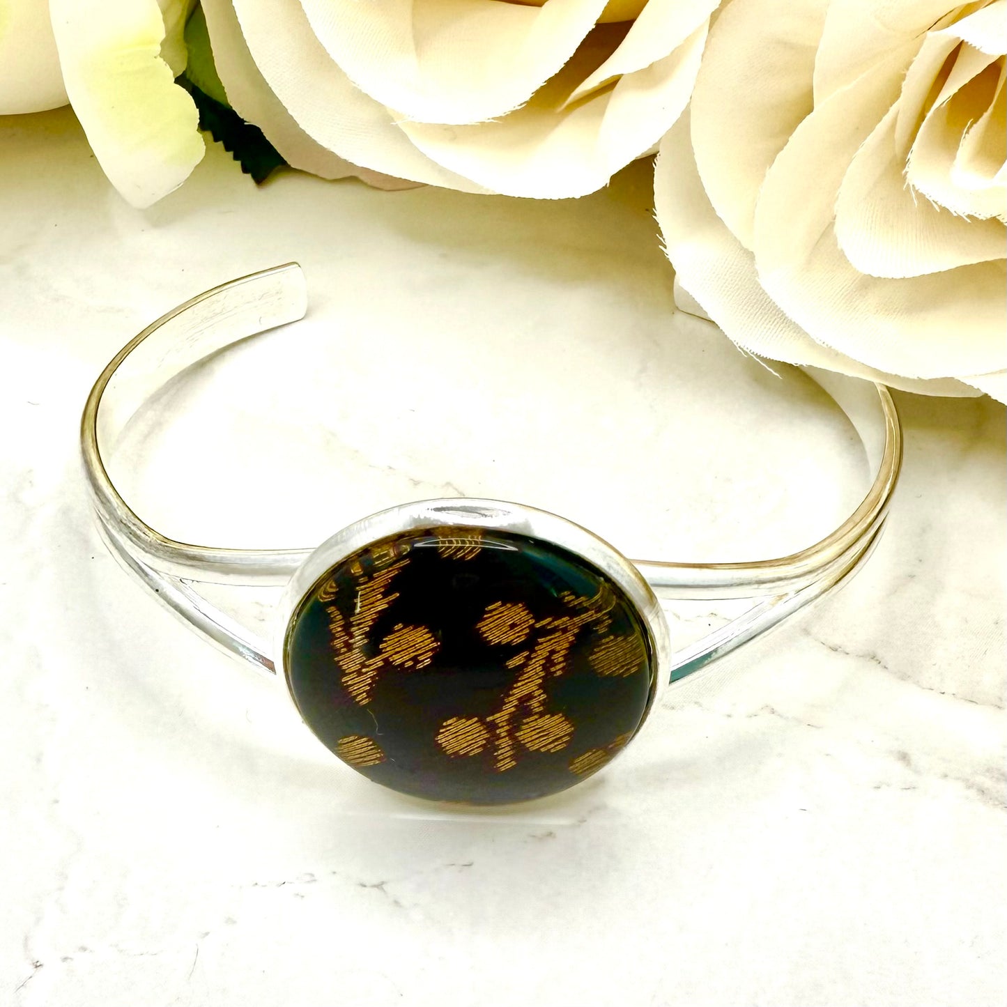 Silk 12th Anniversary Bangle Bracelet Handmade