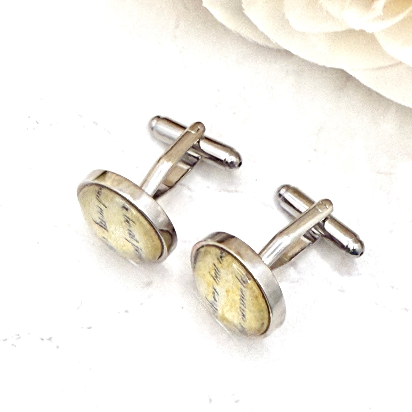 Paper 1st Anniversary Cufflinks Handmade