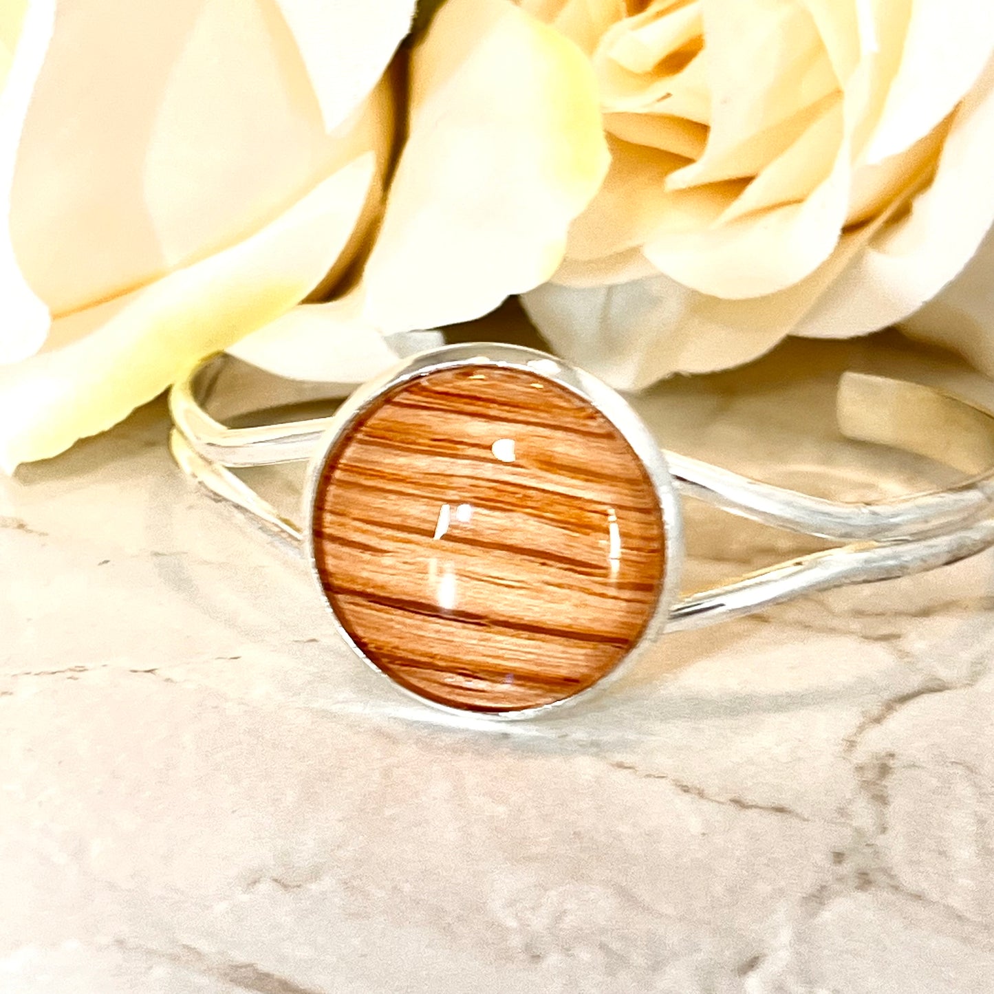 Wood 5th Anniversary Bangle Bracelet Handmade