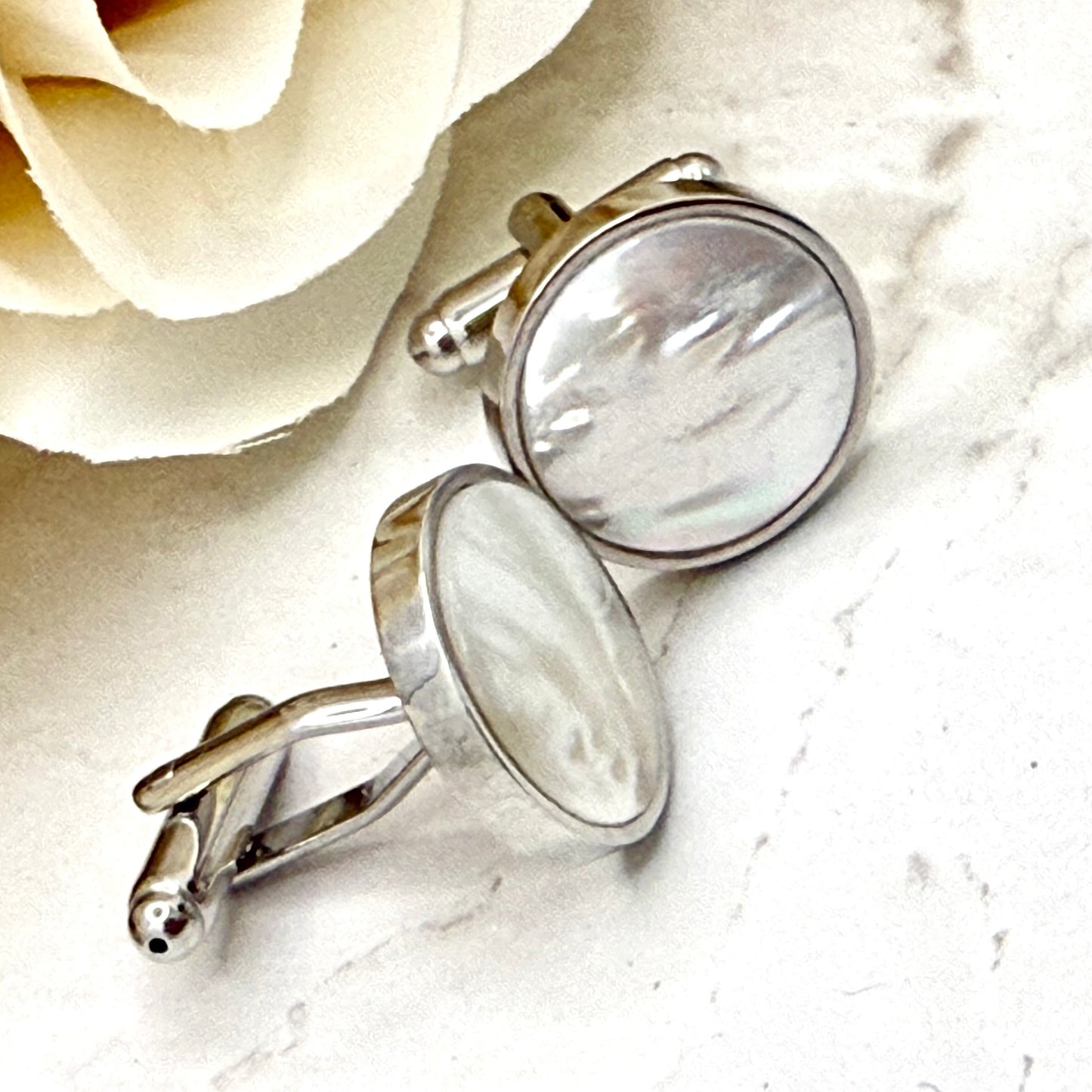 Pearl 30th Anniversary Cufflinks Handmade