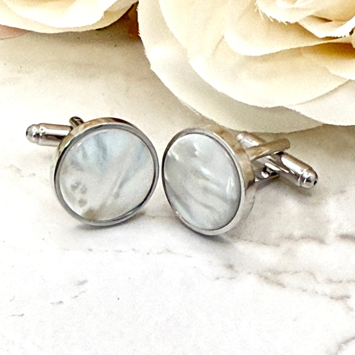 Pearl 30th Anniversary Cufflinks Handmade
