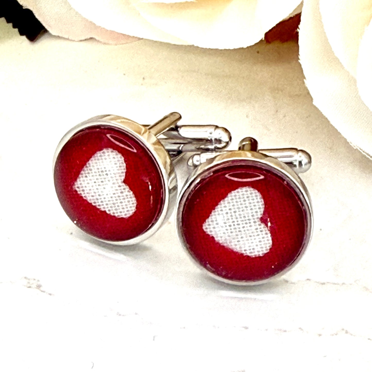 Cotton 2nd Anniversary Cufflinks Handmade