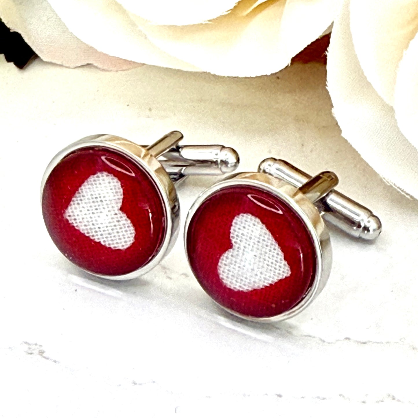 Cotton 2nd Anniversary Cufflinks Handmade