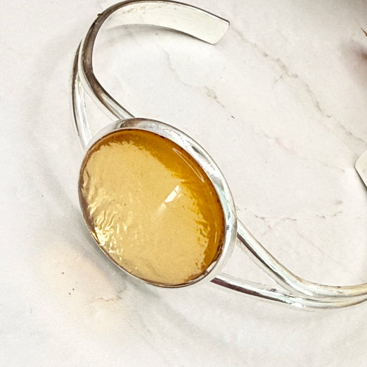 Gold 50th Anniversary Bangle Bracelet Handmade