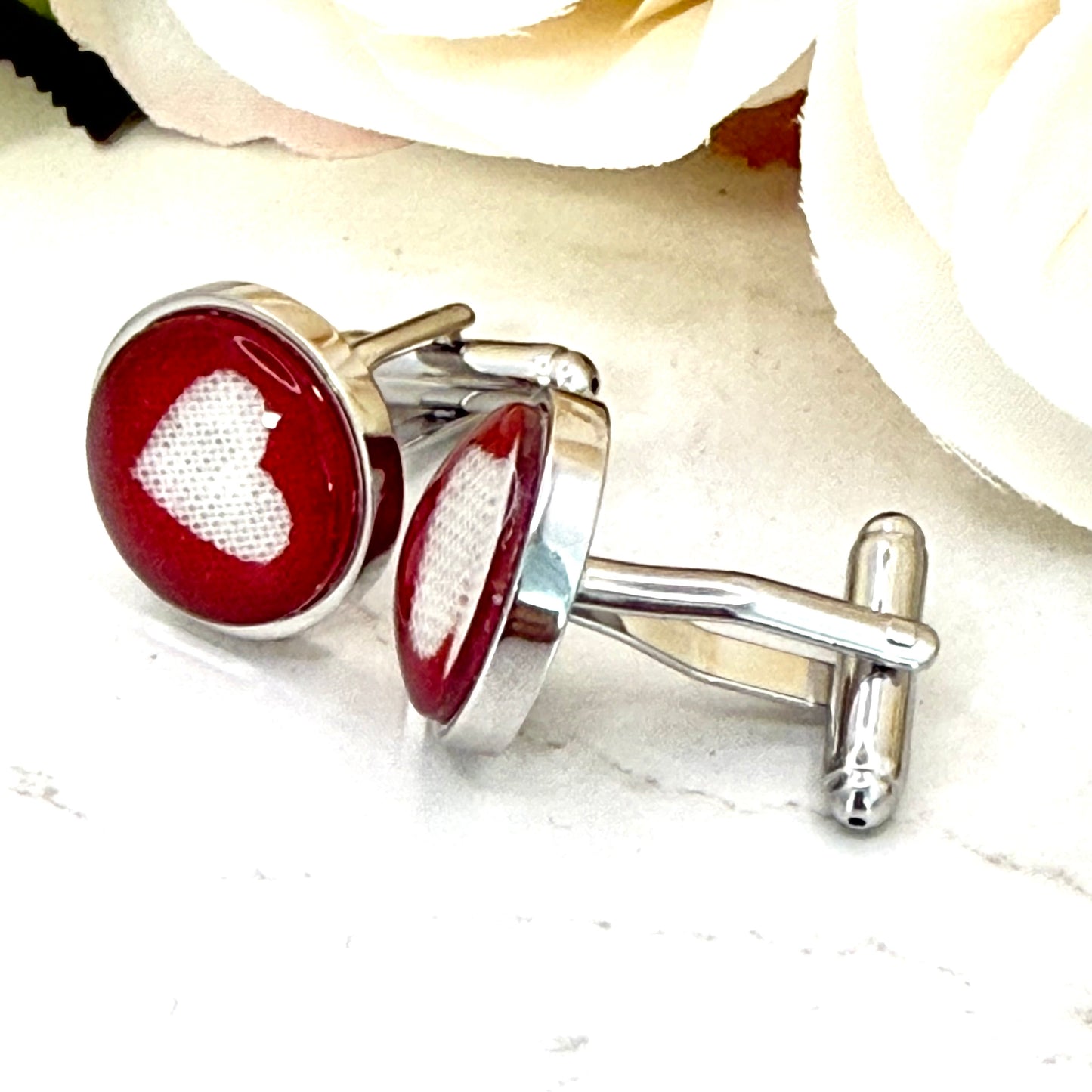 Cotton 2nd Anniversary Cufflinks Handmade