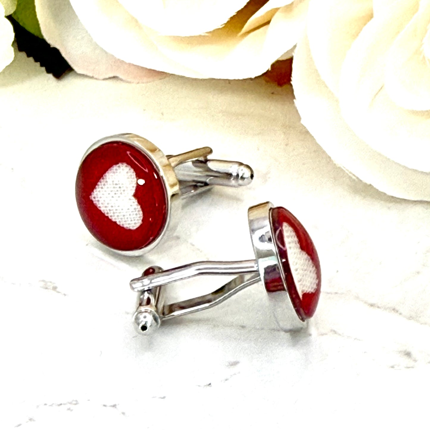 Cotton 2nd Anniversary Cufflinks Handmade