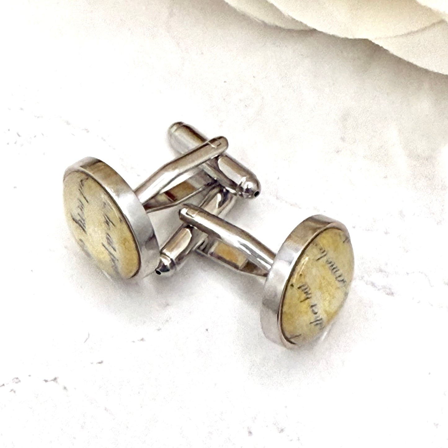 Paper 1st Anniversary Cufflinks Handmade