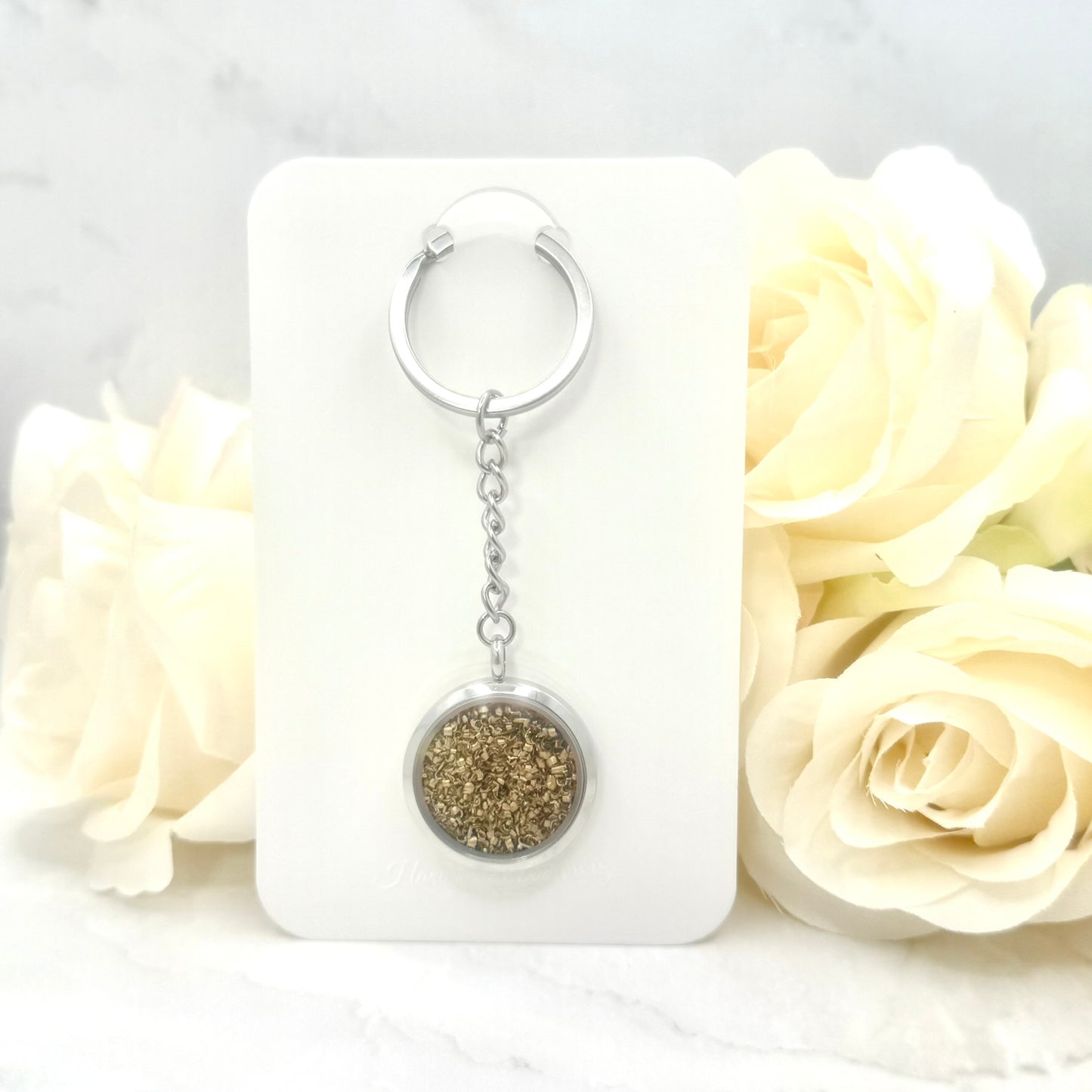 Bronze 19th Wedding Anniversary Keyring – Romantic Keepsake for Him or Her-Keyring-Handmadeanniversary-Handmade Anniversary