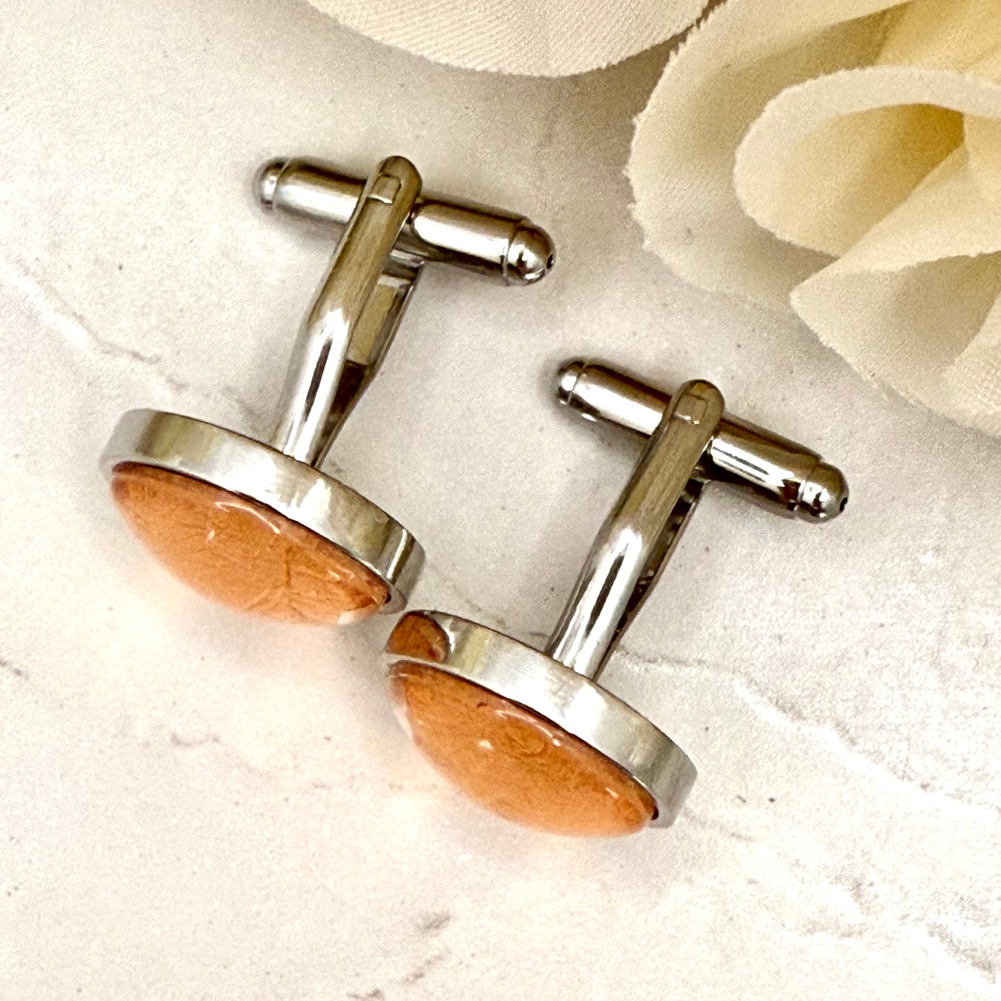 Copper 7th Anniversary Cufflinks Handmade-Cufflinks-Handmadeanniversary-Handmade Anniversary