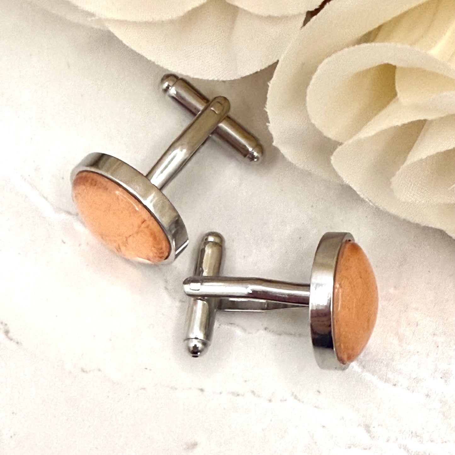 Copper 7th Anniversary Cufflinks Handmade-Cufflinks-Handmadeanniversary-Handmade Anniversary
