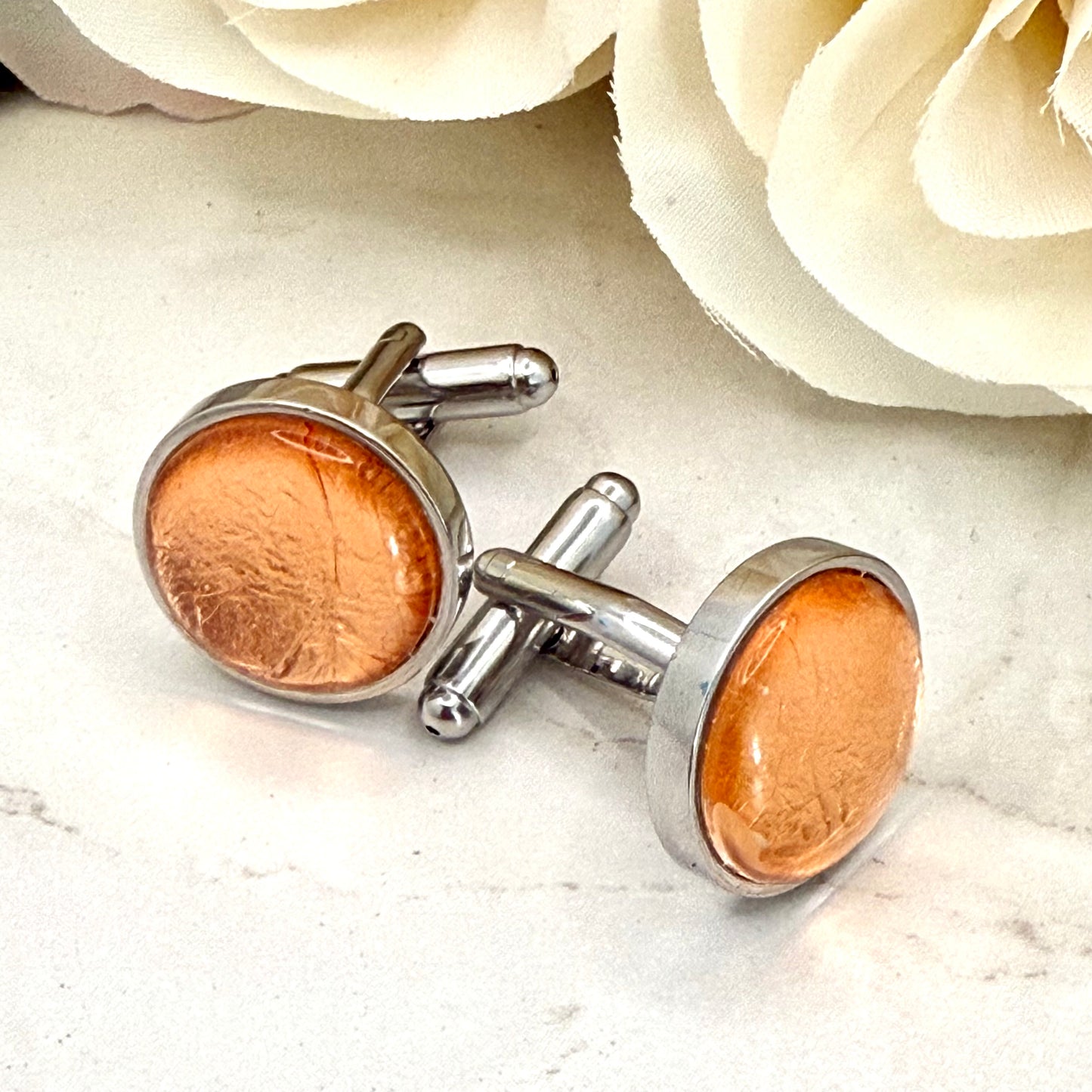 Copper 7th Anniversary Cufflinks Handmade-Cufflinks-Handmadeanniversary-Handmade Anniversary