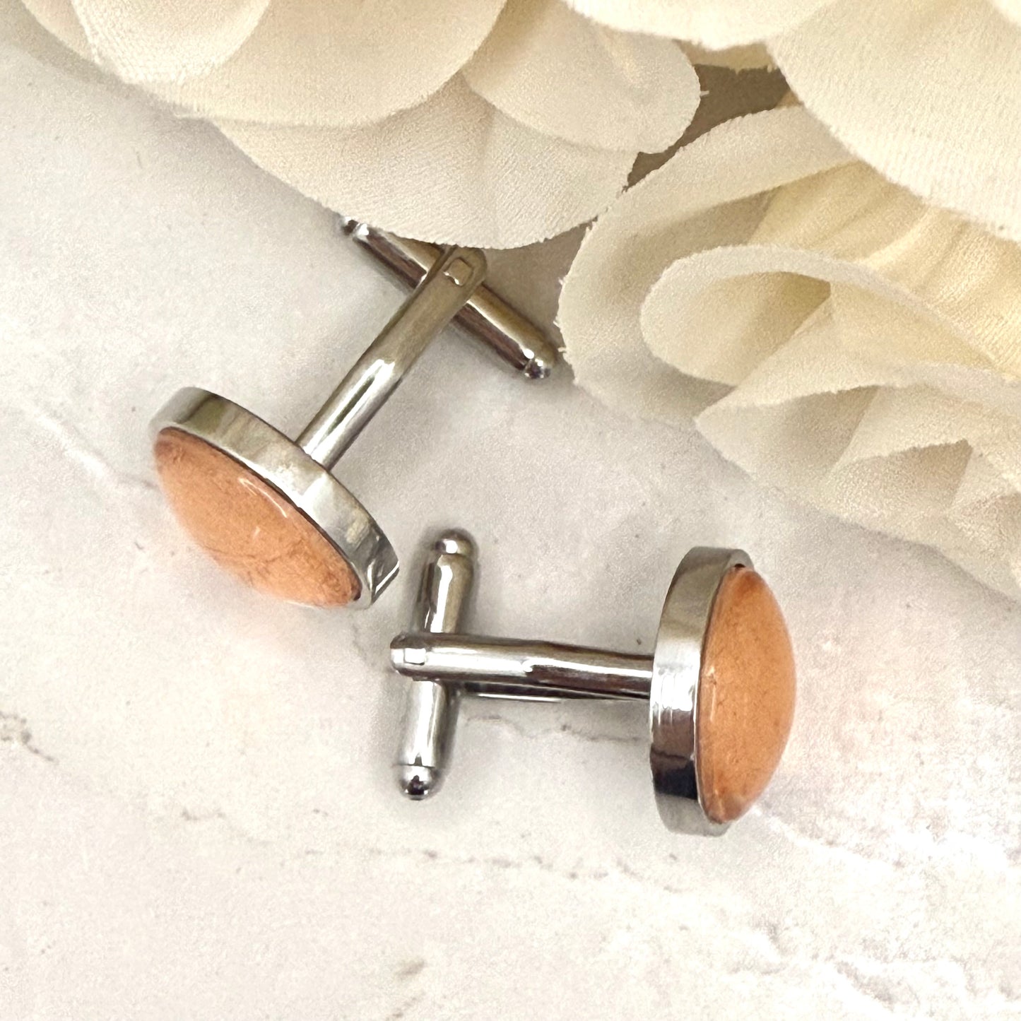 Copper 7th Anniversary Cufflinks Handmade-Cufflinks-Handmadeanniversary-Handmade Anniversary