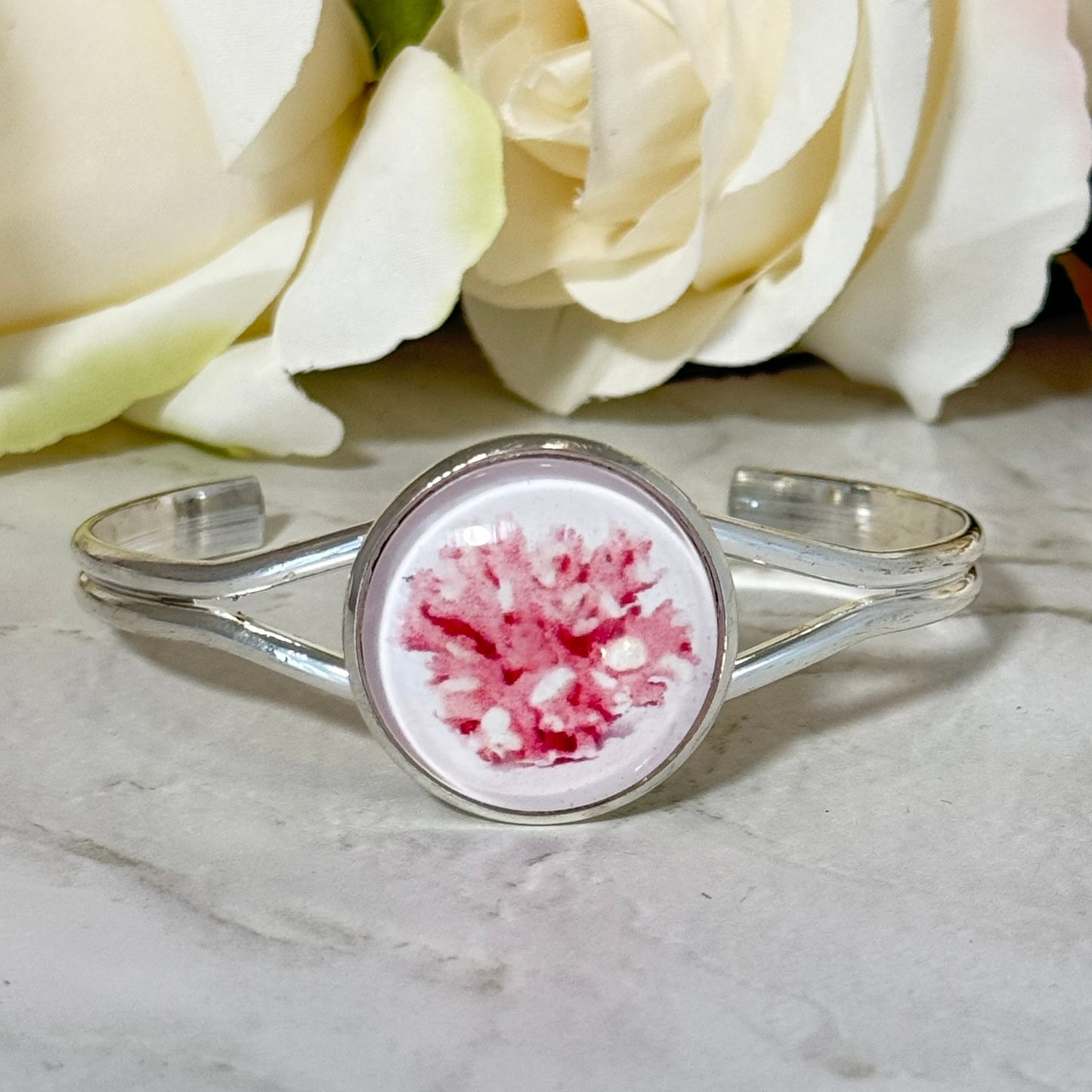 Coral 35th Anniversary Bangle Bracelet Handmade-Bangle-Handmadeanniversary-Handmade Anniversary