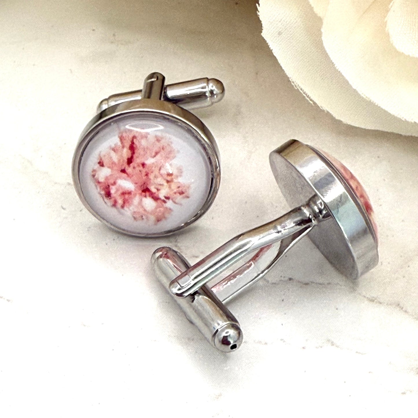 Coral 35th Anniversary Cufflinks Handmade-Cufflinks-Handmadeanniversary-Handmade Anniversary