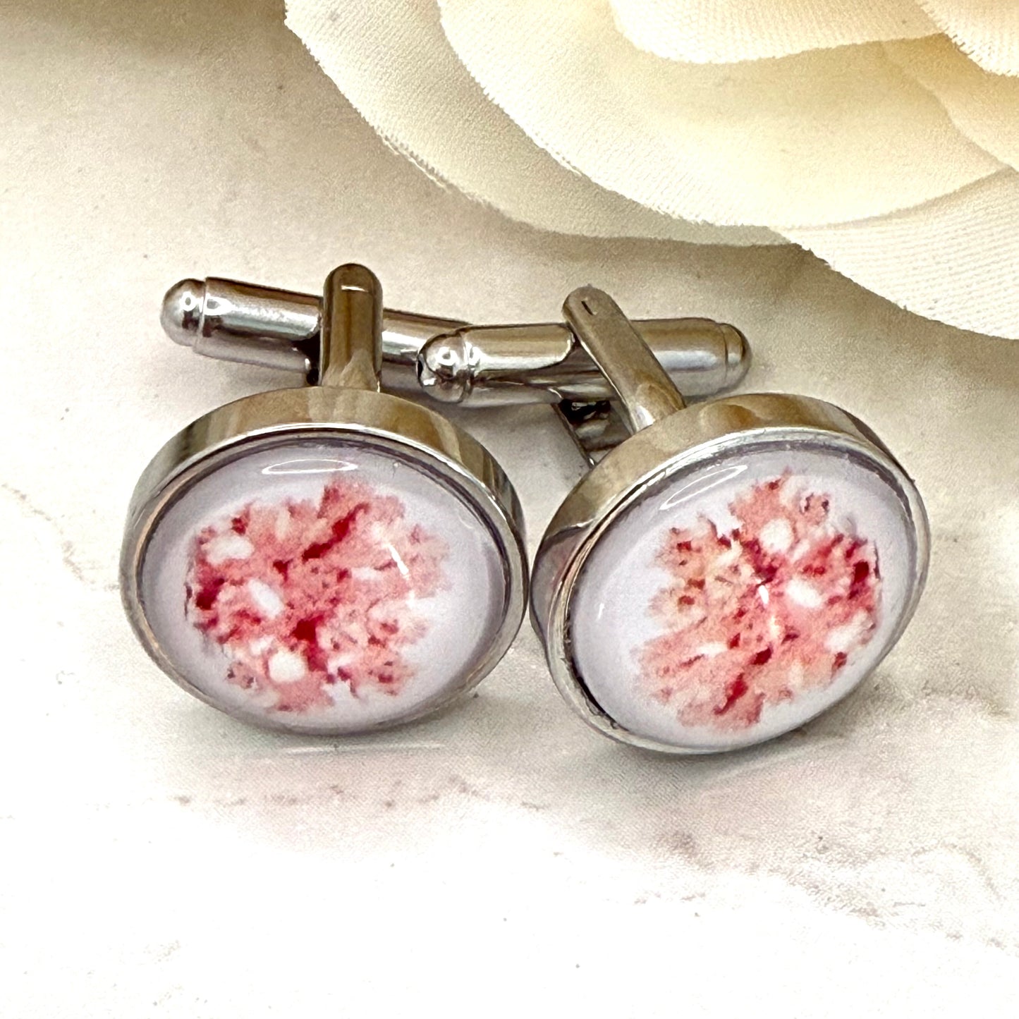 Coral 35th Anniversary Cufflinks Handmade-Cufflinks-Handmadeanniversary-Handmade Anniversary