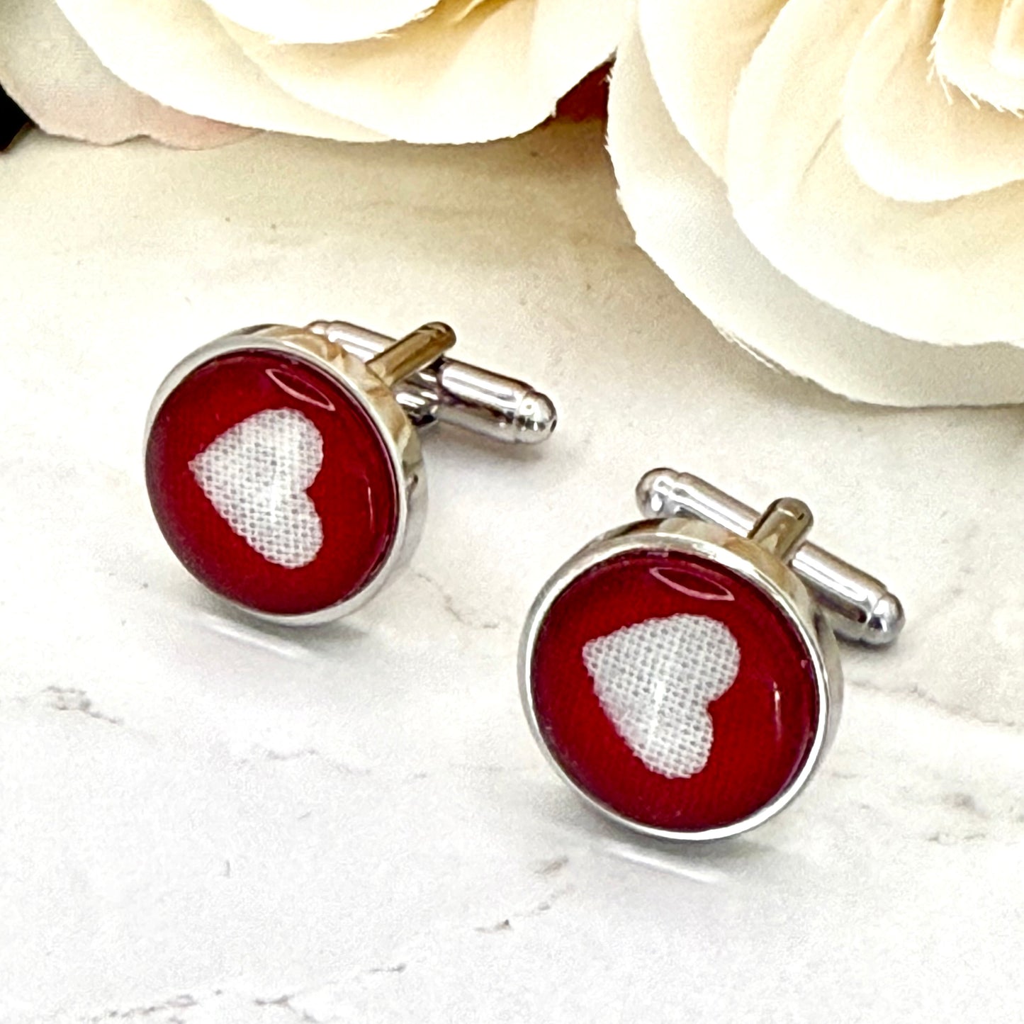 Cotton 2nd Anniversary Cufflinks Handmade-Cufflinks-Handmadeanniversary-Handmade Anniversary