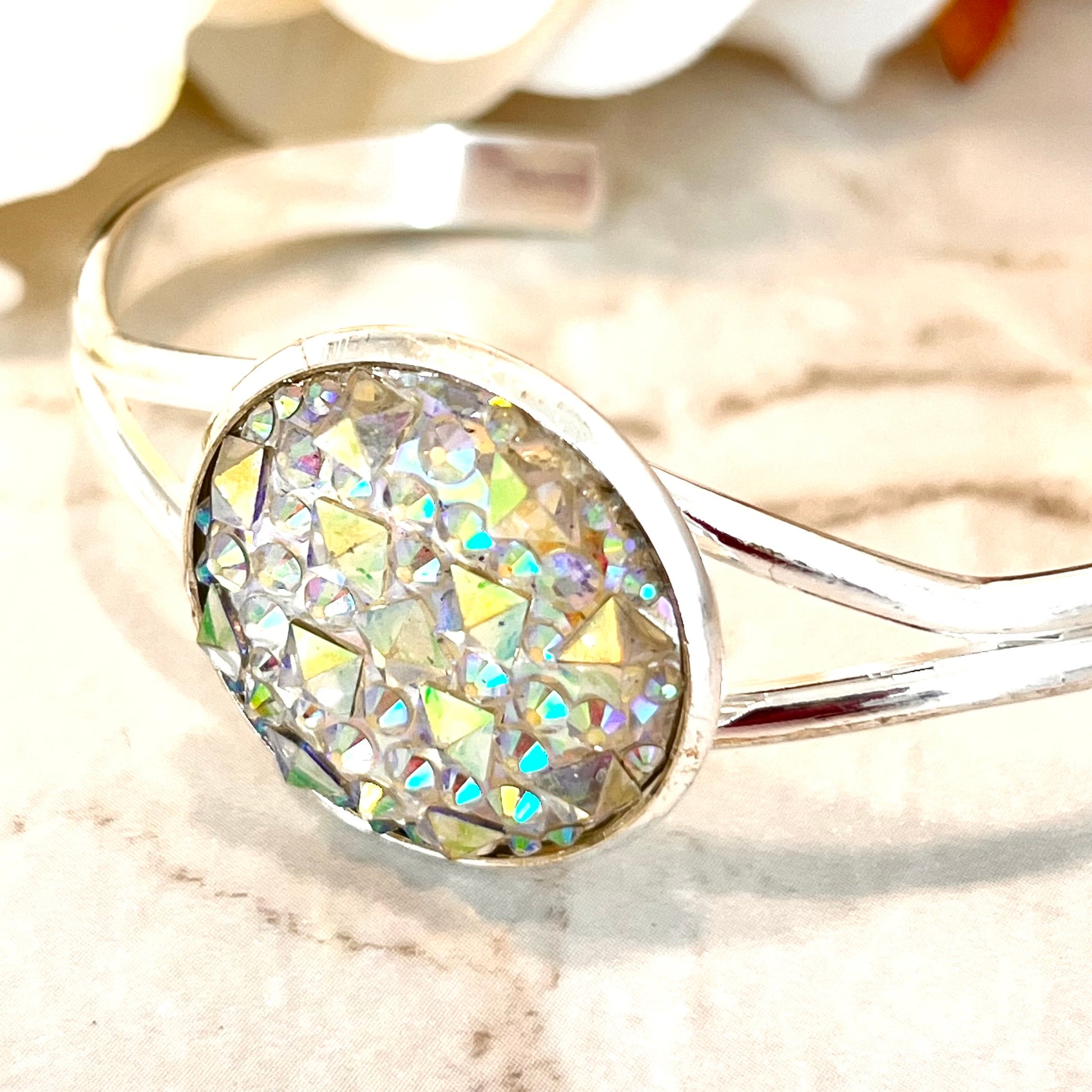 Crystal 15th Anniversary Bangle Bracelet Handmade-Bangle-Handmadeanniversary-Handmade Anniversary