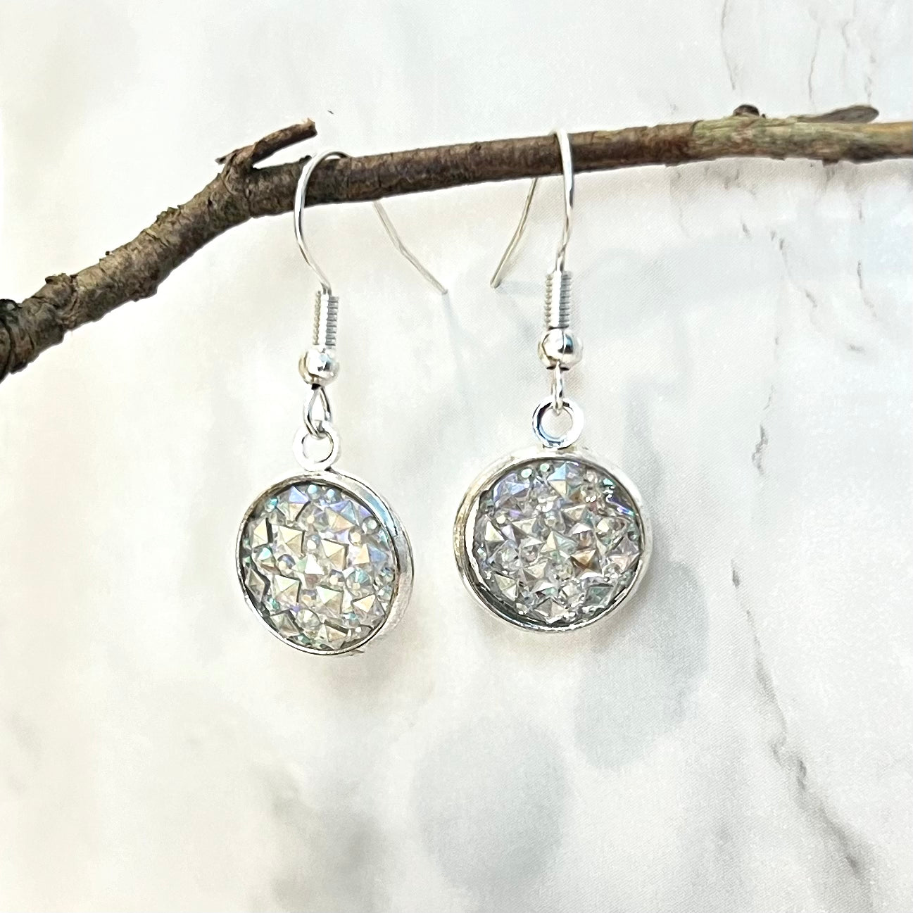 Crystal 15th Anniversary Pendant & Earrings Jewellery Set Handmade-Pendant & Earrings-Handmadeanniversary-Drop Earring-Handmade Anniversary