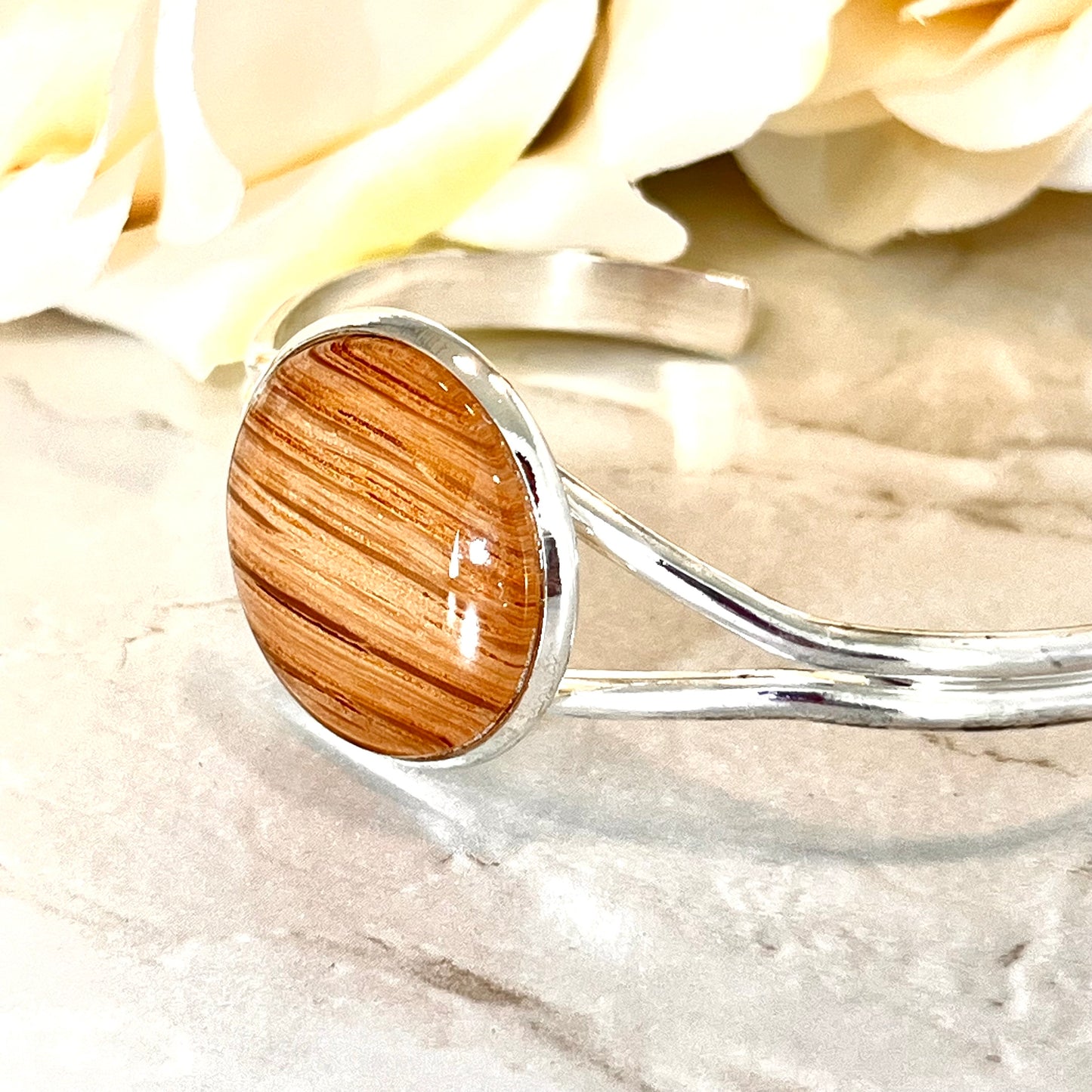 Wood 5th Anniversary Bangle Bracelet Handmade