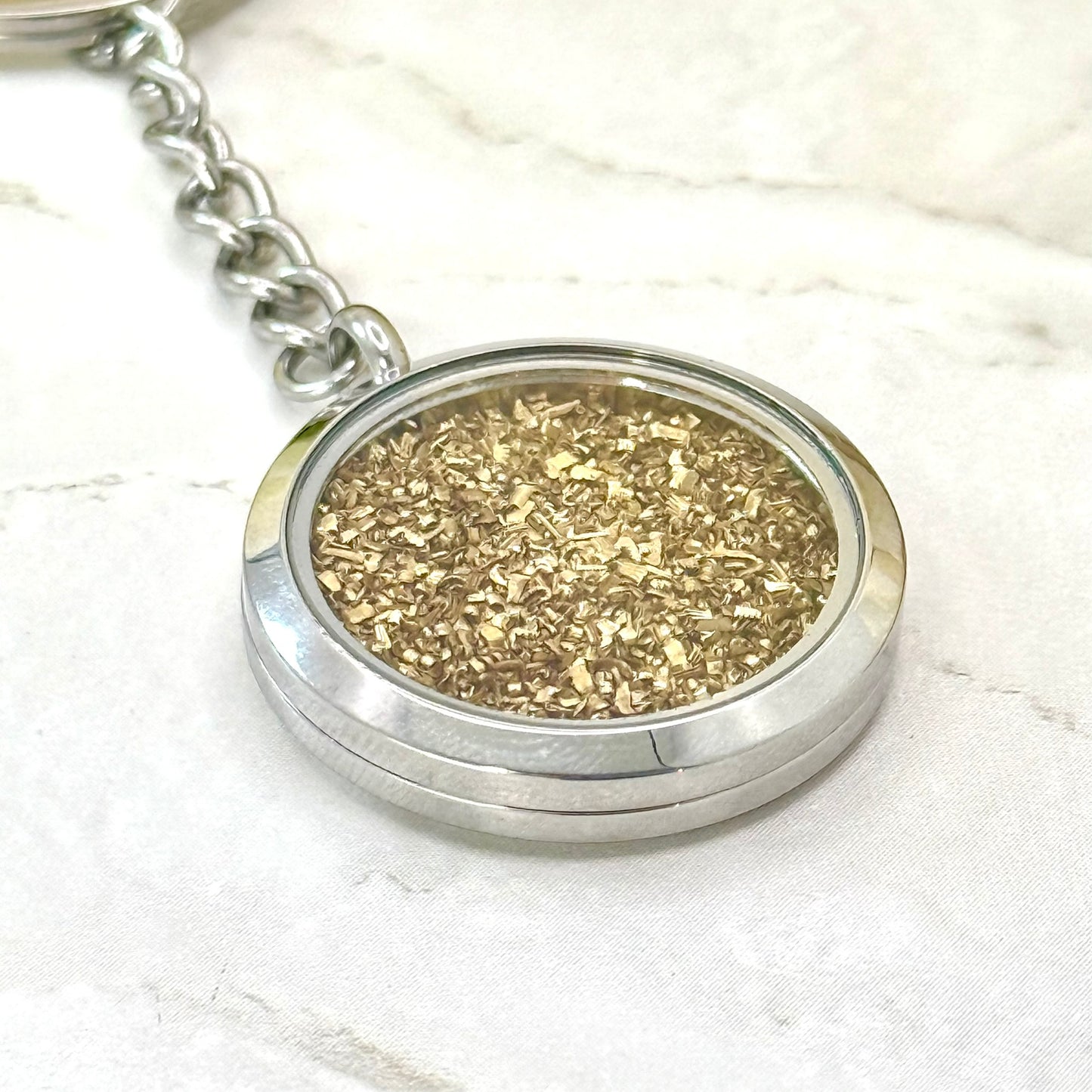 Double Sided Brass 21st Wedding Anniversary Keyring Handmade-Keyring-Handmadeanniversary-Handmade Anniversary