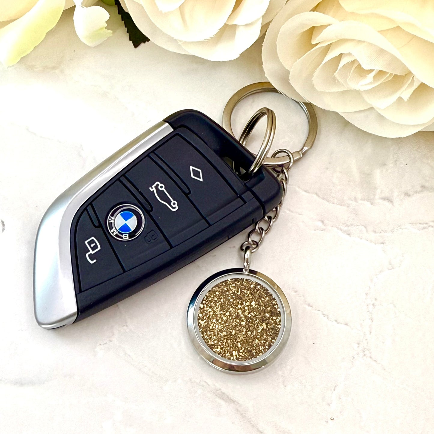 Double Sided Brass 21st Wedding Anniversary Keyring Handmade-Keyring-Handmadeanniversary-Handmade Anniversary