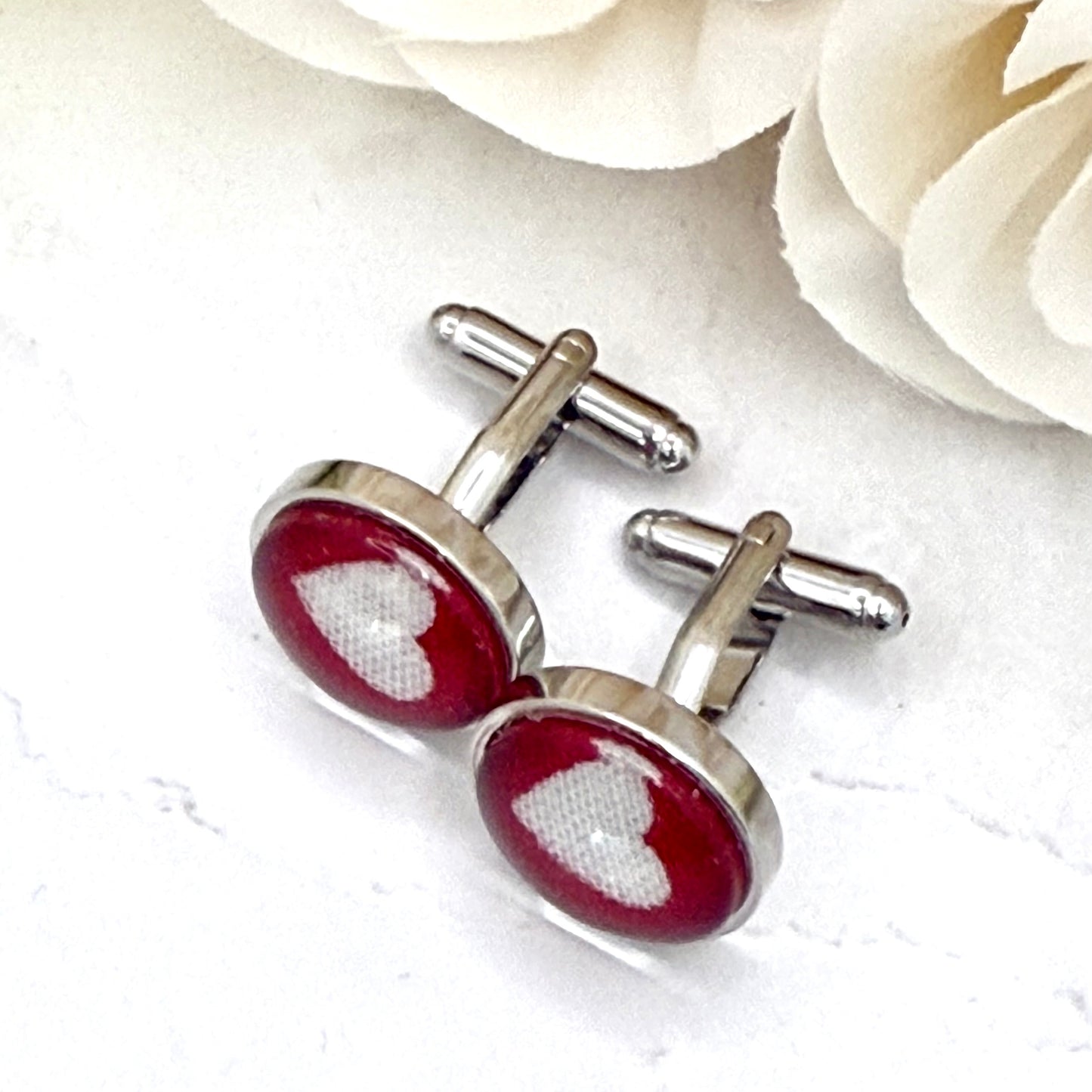 Cotton 2nd Anniversary Cufflinks Handmade