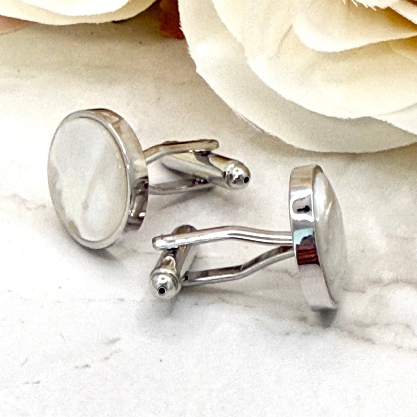 Pearl 30th Anniversary Cufflinks Handmade