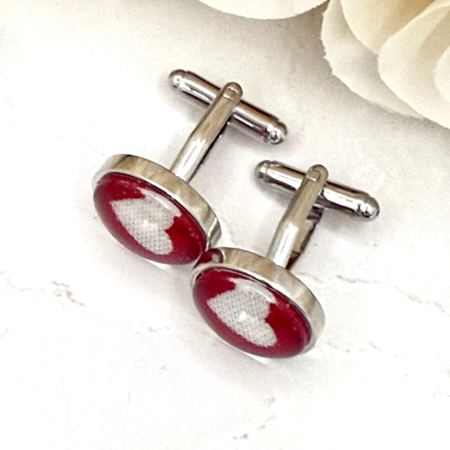 Cotton 2nd Anniversary Cufflinks Handmade
