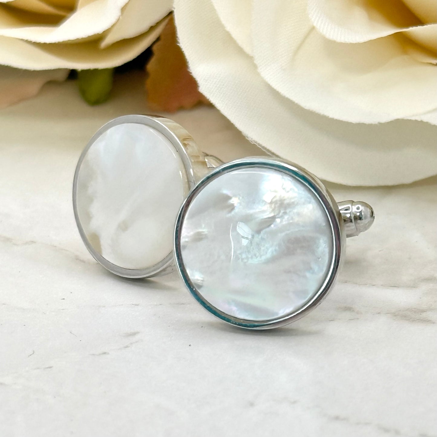 Pearl 30th Anniversary Cufflinks Handmade