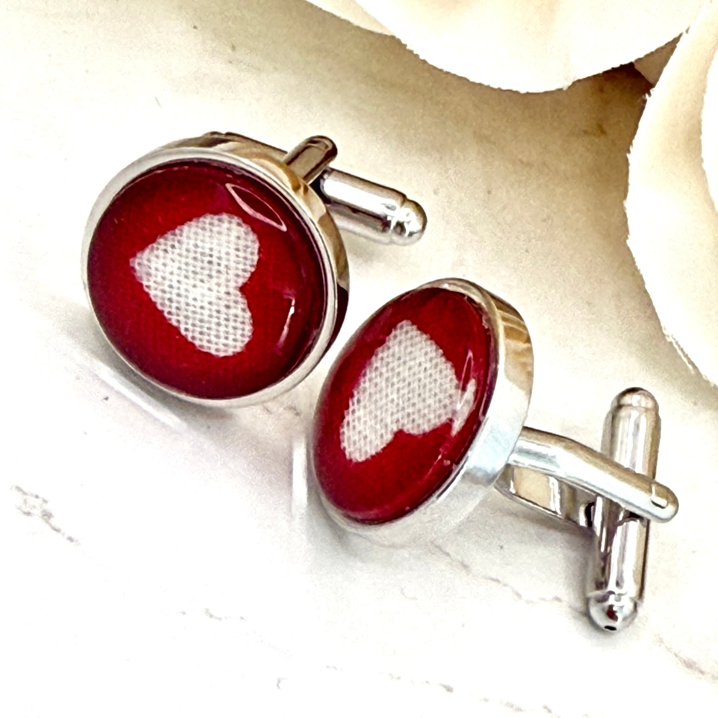 Cotton 2nd Anniversary Cufflinks Handmade