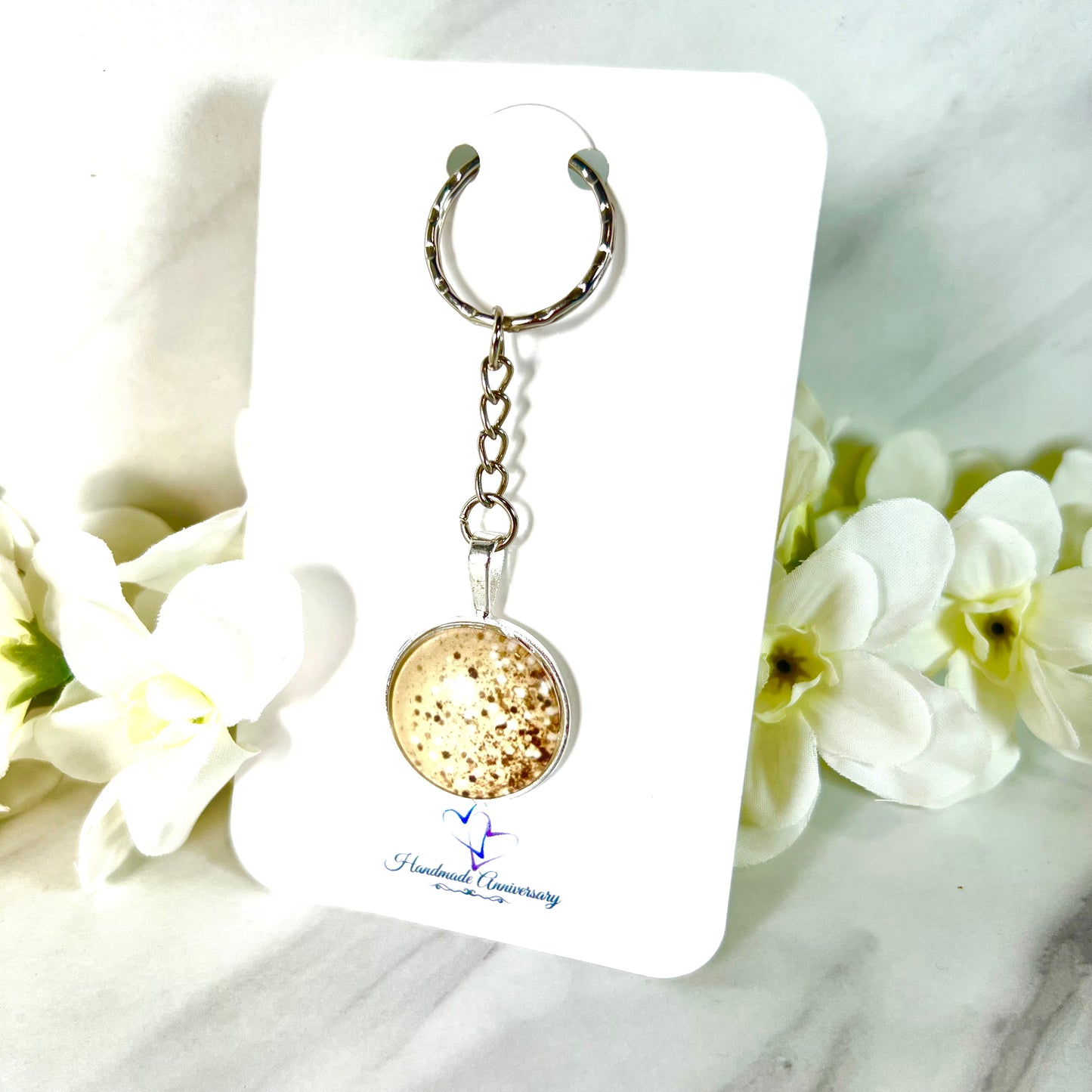Golden Glow Cufflinks and Keyring Gift Set Handmade-Keyring-Handmadeanniversary-Handmade Anniversary