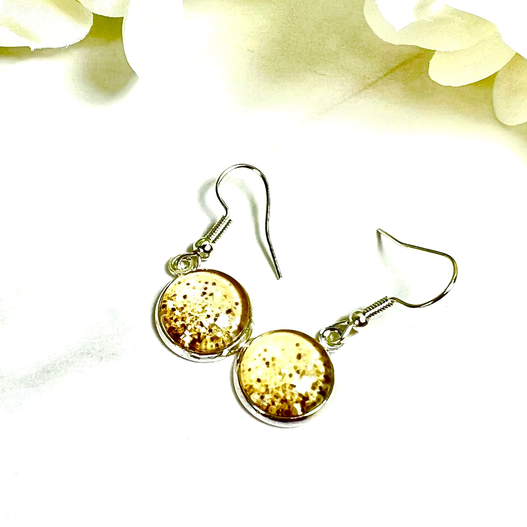 Golden Glow Silver Plated Drop Earrings Handmade-Earrings-Handmadeanniversary-Handmade Anniversary