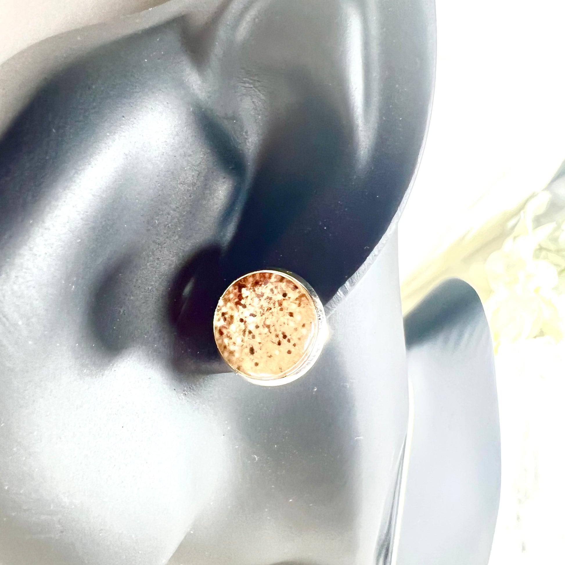 Golden Glow Silver Plated Stud Earrings Handmade-Earrings-Handmadeanniversary-Handmade Anniversary