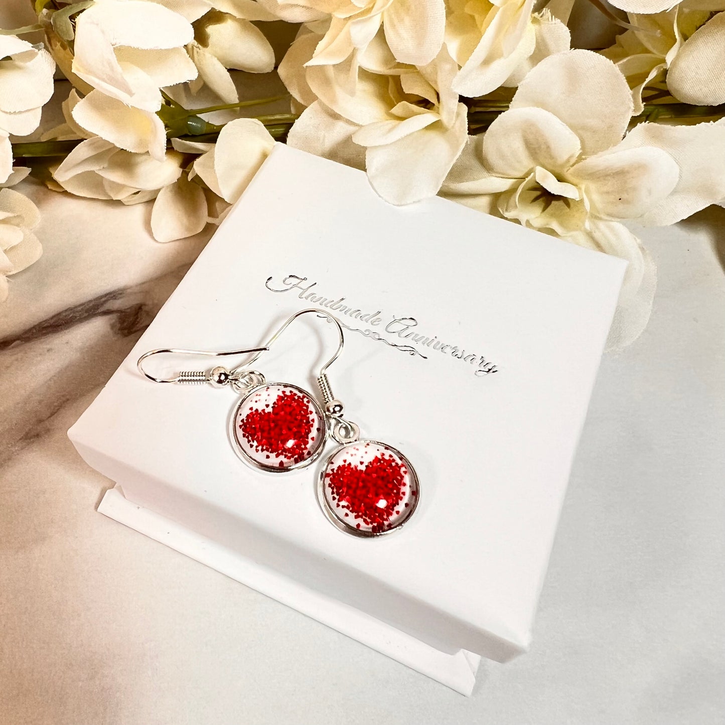 Heart Drop Earrings Handmade-Earrings-Handmadeanniversary-Handmade Anniversary
