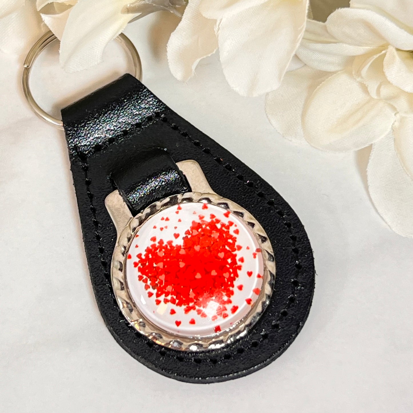 Heart Leather Key Fob Handmade-Keyring-Handmadeanniversary-Handmade Anniversary