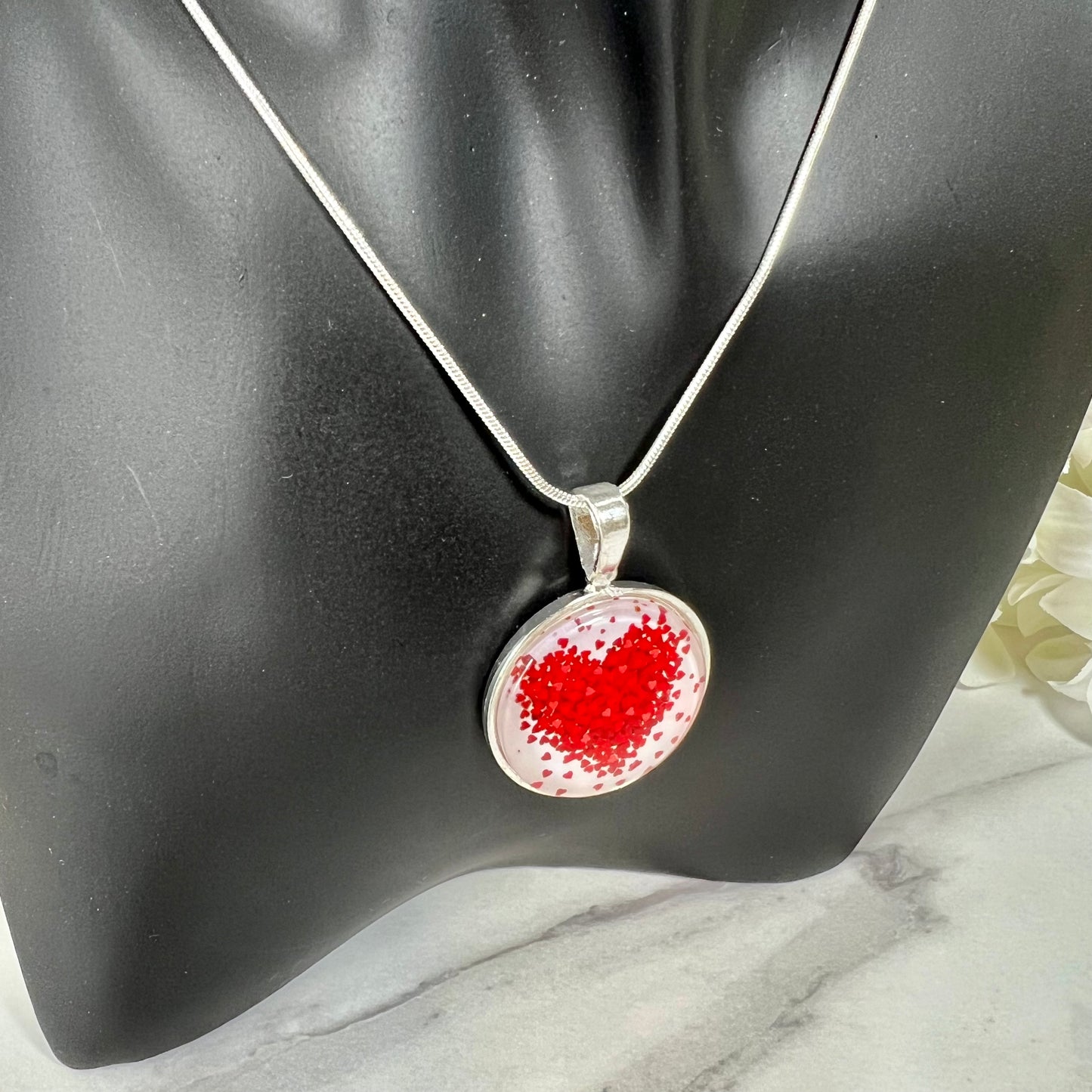 Heart Pendant & Stud Earrings Jewellery Set Handmade-Pendant & Earrings-Handmadeanniversary-Handmade Anniversary