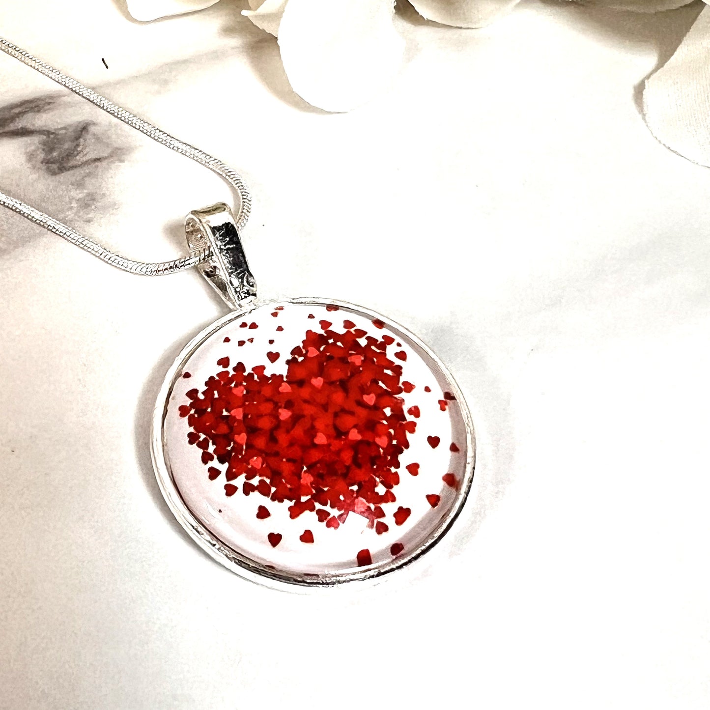 Heart Pendant & Stud Earrings Jewellery Set Handmade-Pendant & Earrings-Handmadeanniversary-Handmade Anniversary