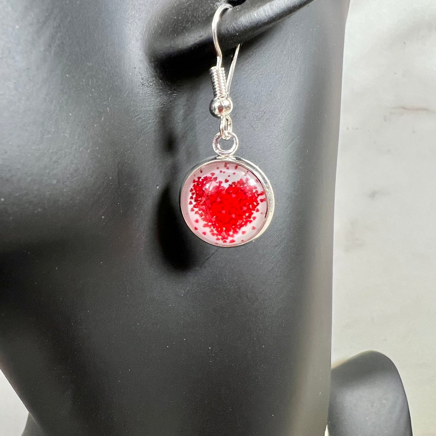 Heart Drop Earrings Handmade