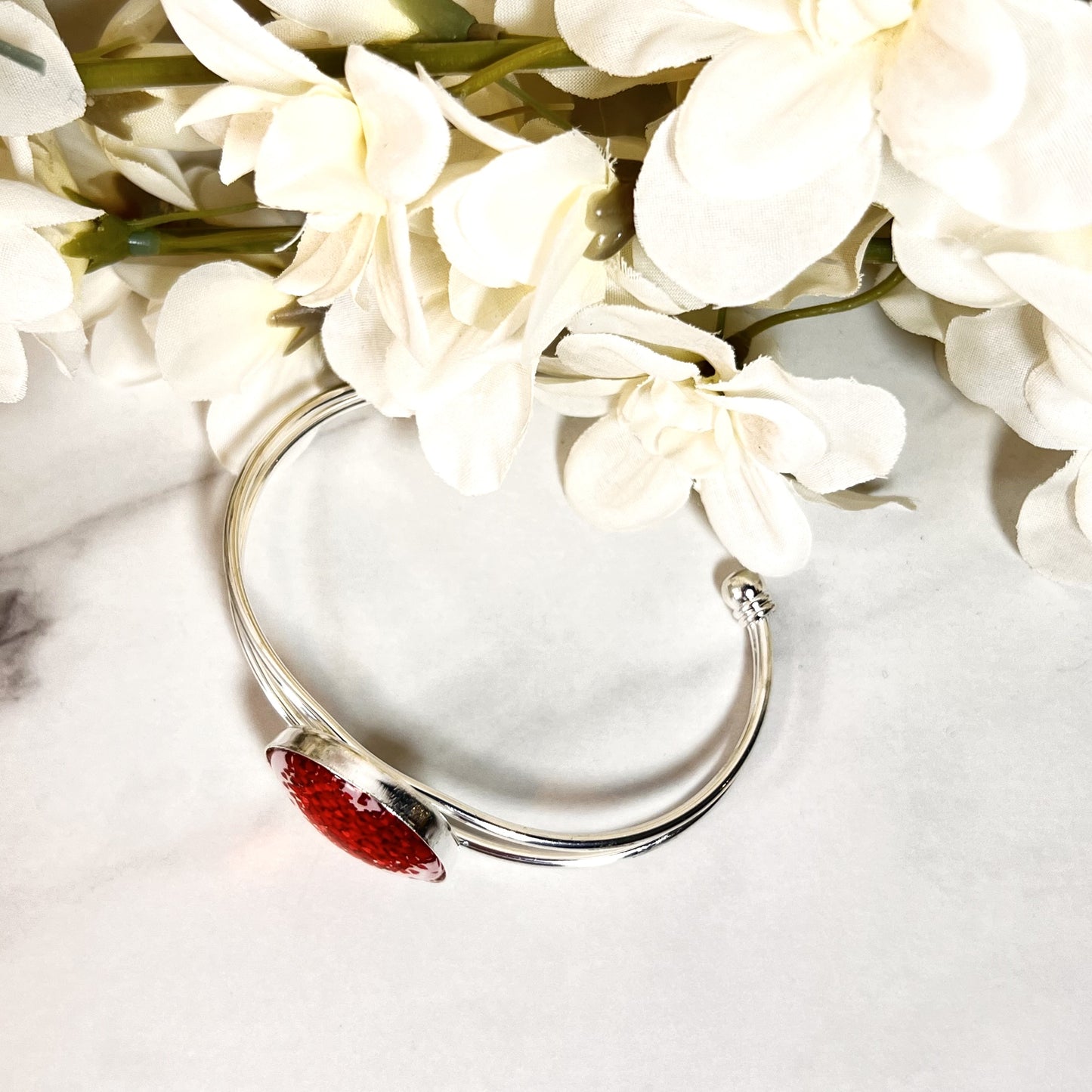 Heart Bangle Bracelet Handmade