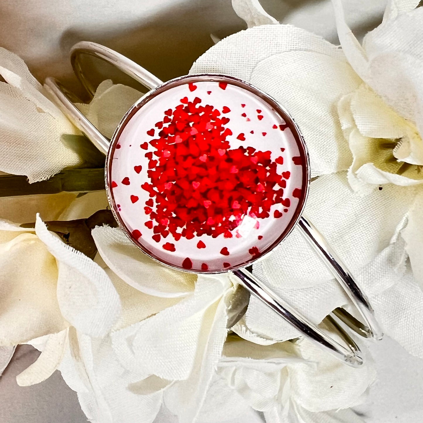 Heart Bangle Bracelet Handmade