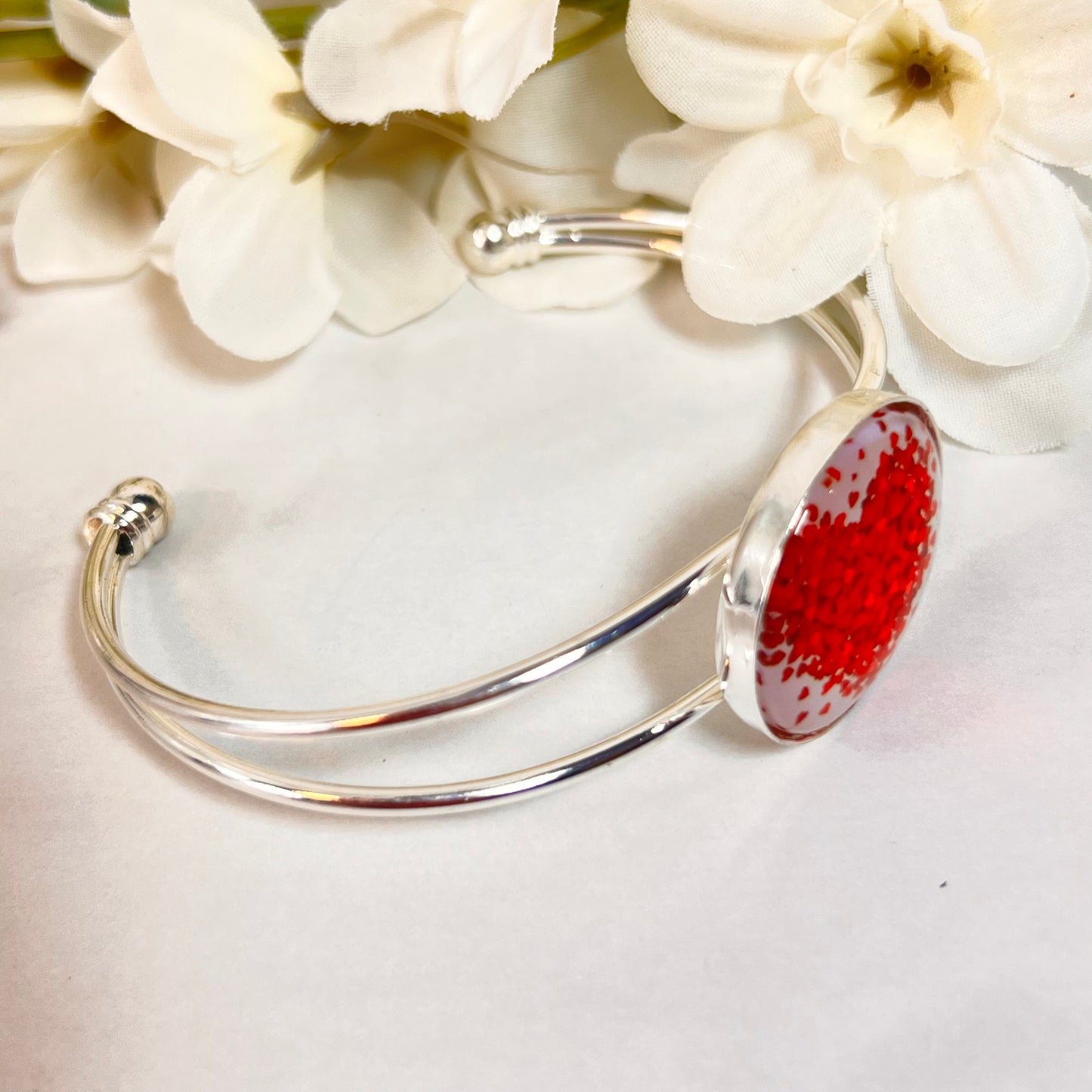 Heart Bangle Bracelet Handmade