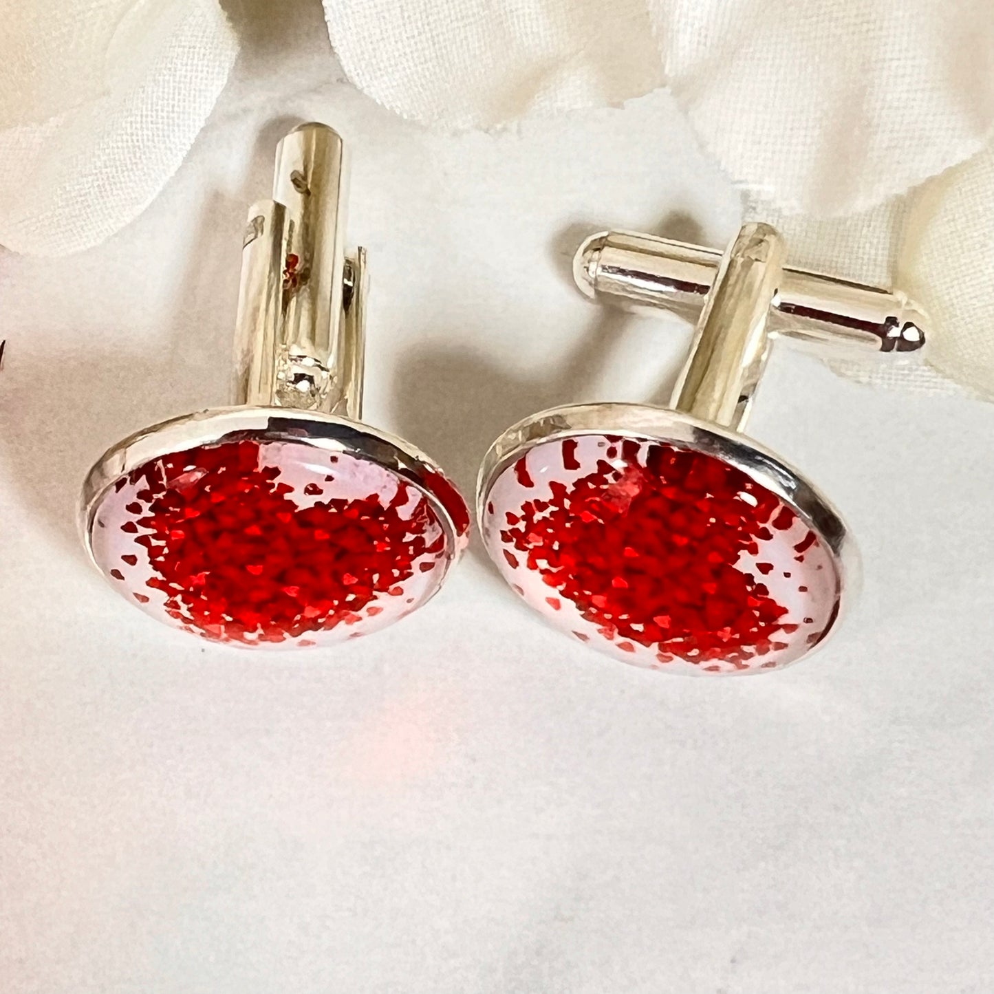 Heart Cufflinks Handmade