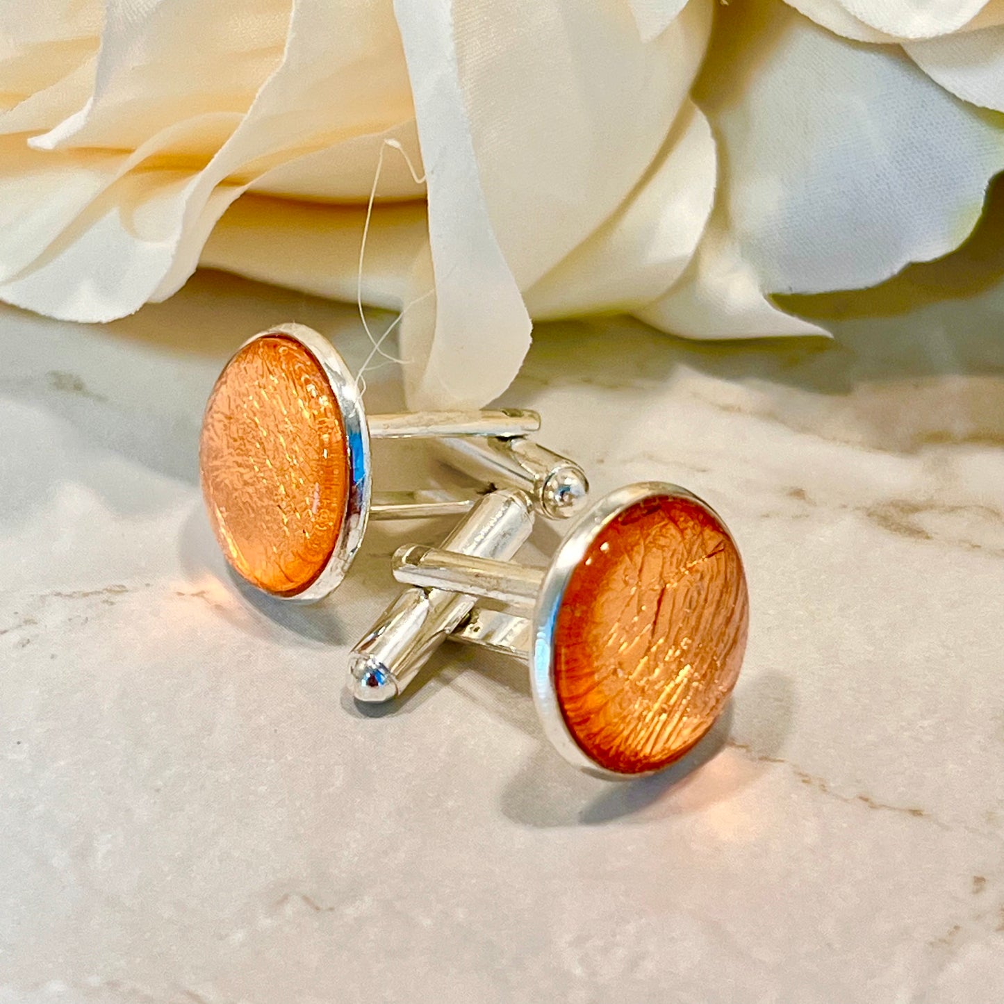 Copper 7th Anniversary Cufflinks Handmade