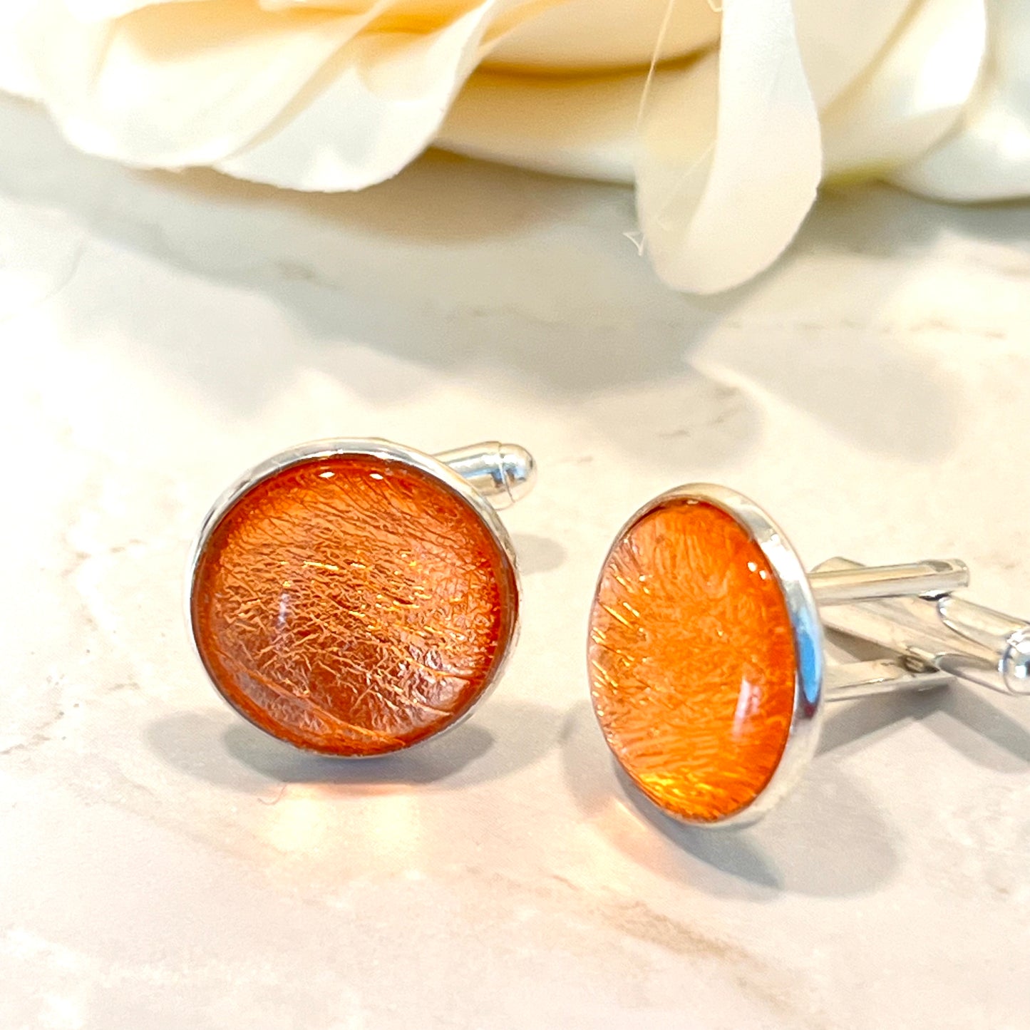 Copper 7th Anniversary Cufflinks Handmade