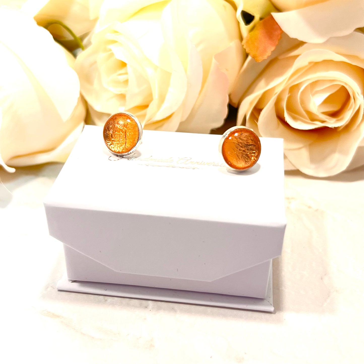 Copper 7th Anniversary Stud Earrings Handmade