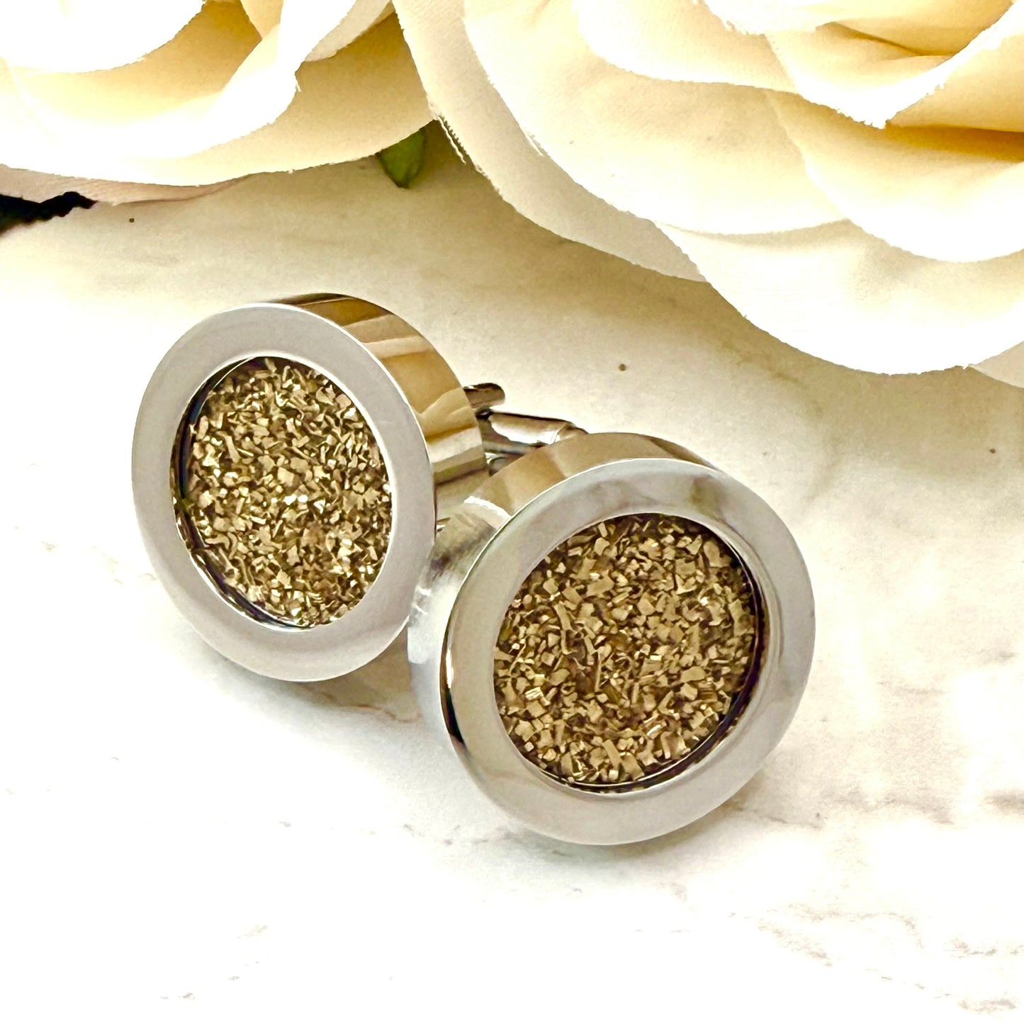 Statement Brass 21st Wedding Anniversary Cufflinks Handmade