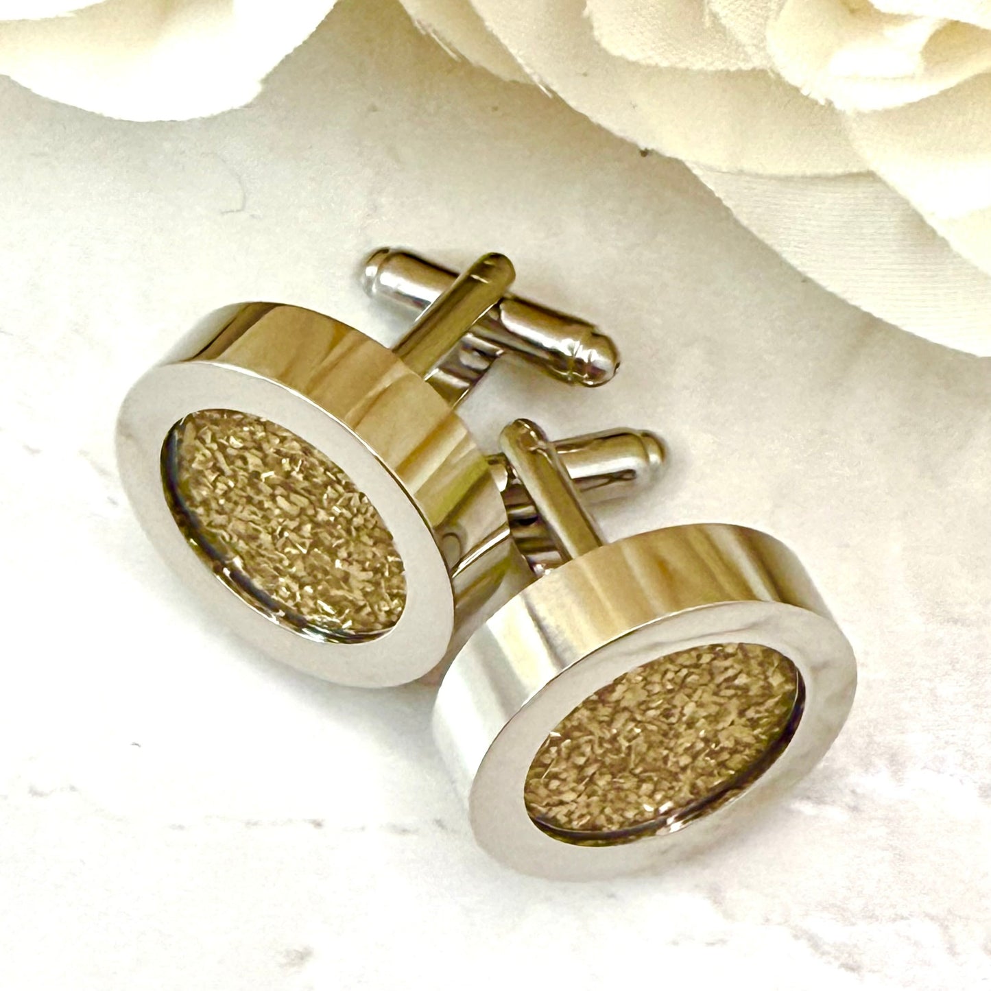 Statement Brass 21st Wedding Anniversary Cufflinks Handmade
