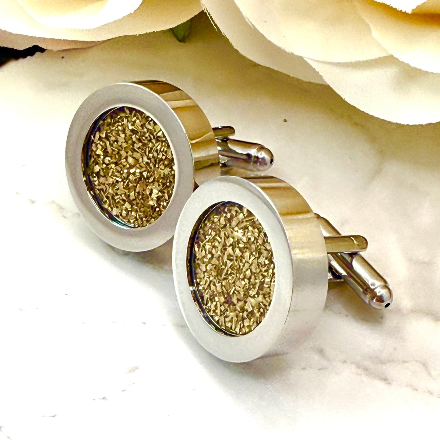 Statement Brass 21st Wedding Anniversary Cufflinks Handmade